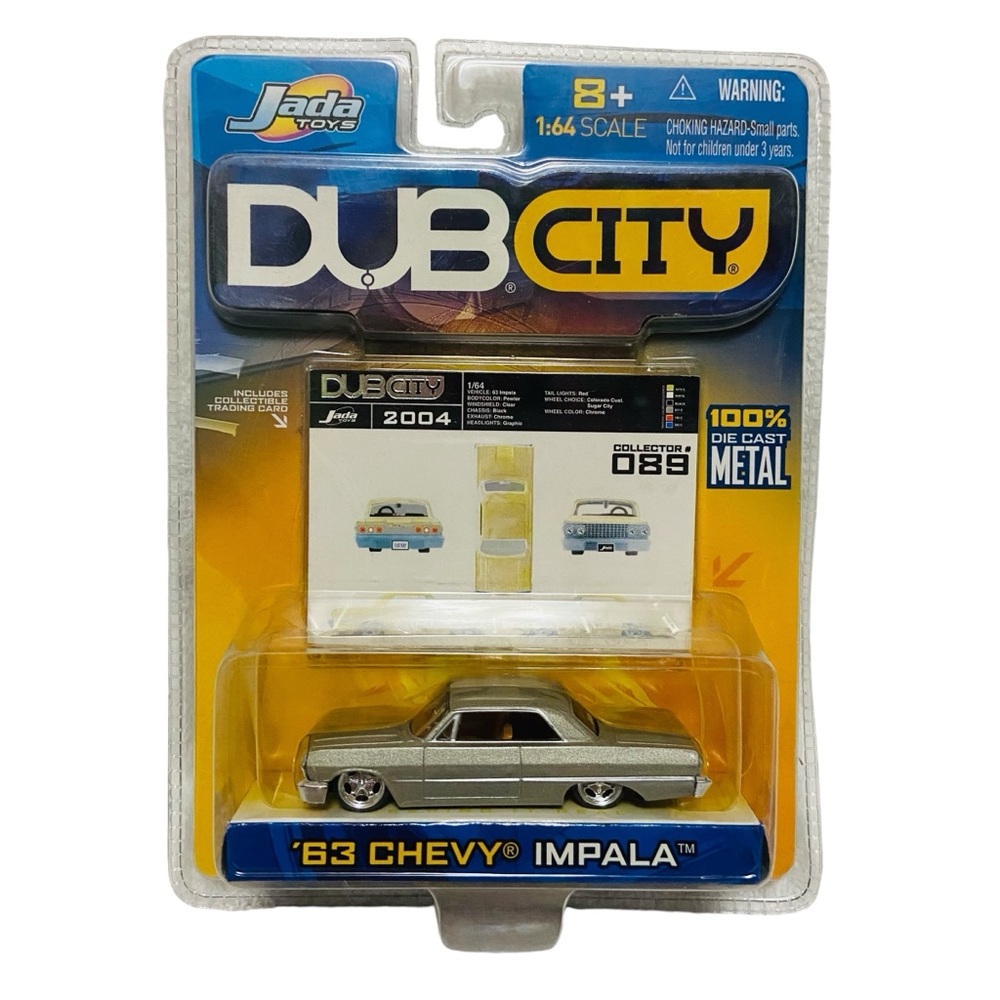 Vintage Dub City 63 Chevy Impala 1:64 Jada Toys Metallic Silver